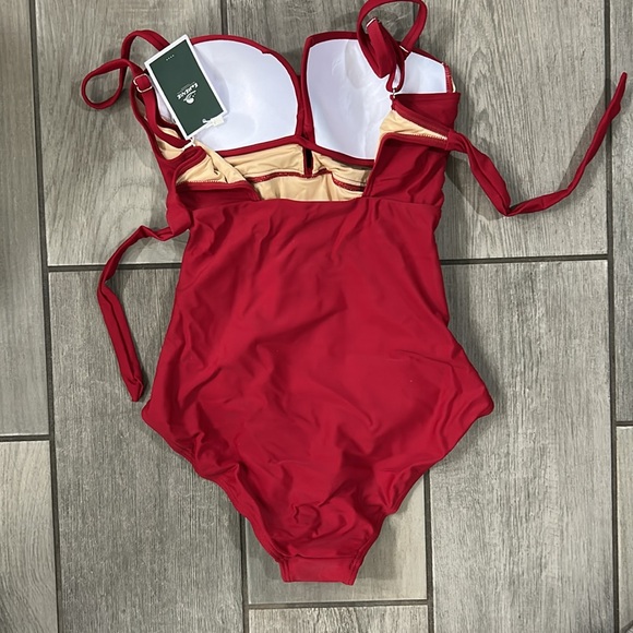 Women's Push Up Wrap Front Swimsuit One Piece Tummy Control Bathing Suit - Picture 5 of 6